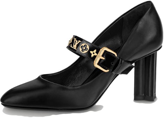 (Women) Louis Vuitton Leather Pointed Toe Buckle Chunky Heel 'Black' 7.5cm 1A93CX Buy (Women) Louis Vuitton Leather Pointed Toe Buckle Chunky Heel 'Black' 7.5cm 1A93CX