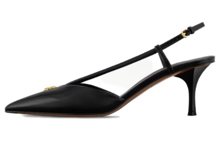 Buy (W) ルイ・ヴィトン レザーポインテッドトゥバックルヒール (黒, 3.5cm) 1ACLDJ