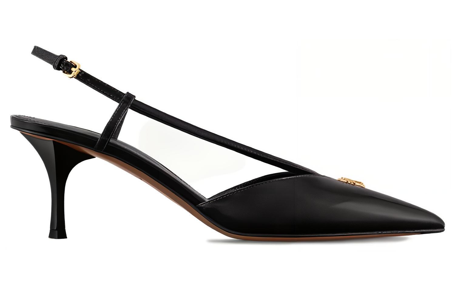 Order (W) ルイ・ヴィトン レザーポインテッドトゥバックルヒール (黒, 3.5cm) 1ACLDJ