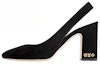 Buy (W) Louis Vuitton Kulit Tumit Tebal Slip-On Hujung Runcing 'Hitam' 1ABGI3