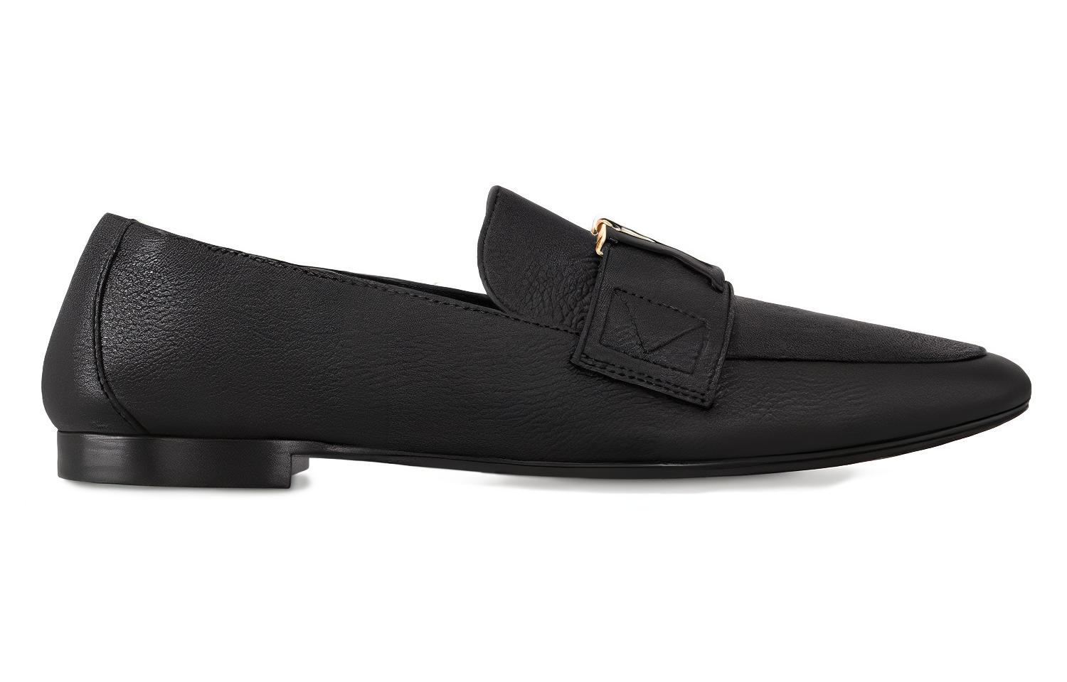 (W) LV Leather Pointed Toe Slip-On Flat 'Black Loafer' 圖 2