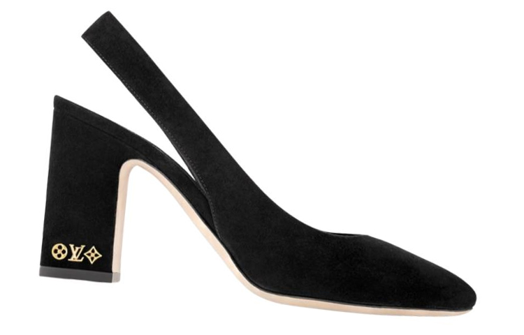 Order (Women) Louis Vuitton Leather Pointed Toe Slip-On Chunky Heel 'Black' 1ABGI3
