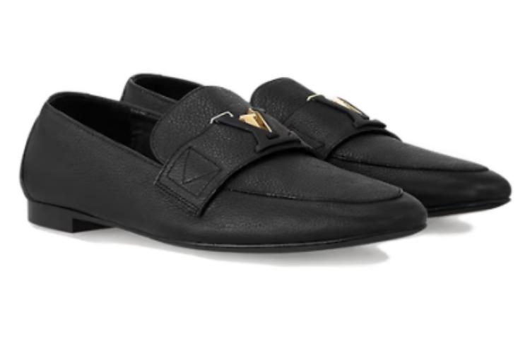 (W) LV Leather Pointed Toe Slip-On Flat 'Black Loafer' 圖 3