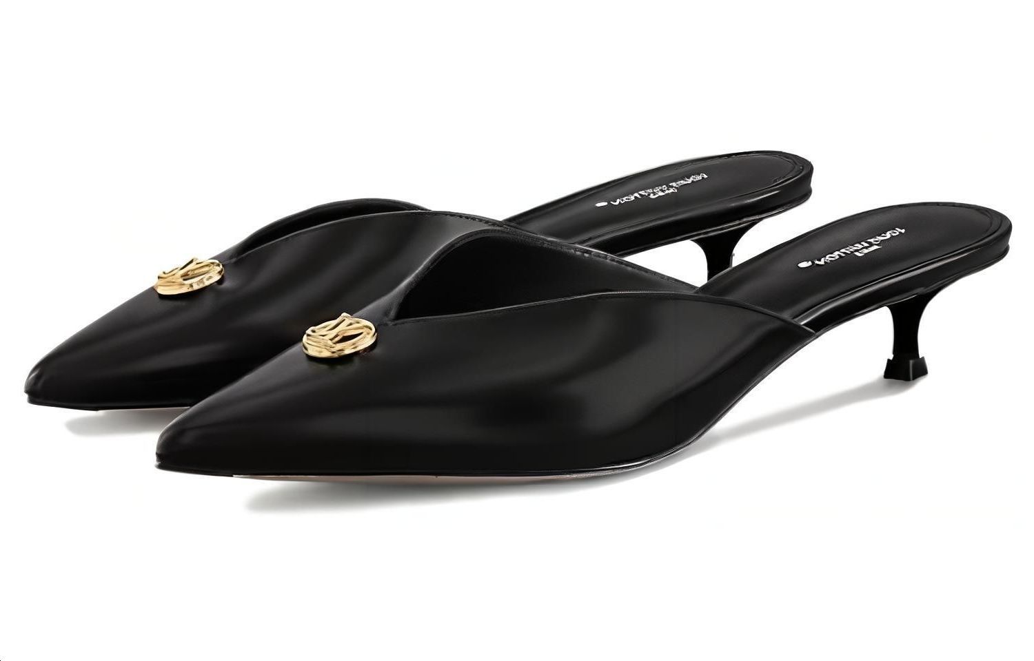 Lookbook (W) Louis Vuitton Tacones Altos de Piel Punta Afilada 'Black Mule'. 1ACK5V