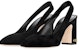 (W) Louis Vuitton Kulit Tumit Tebal Slip-On Hujung Runcing 'Hitam' 1ABGI3