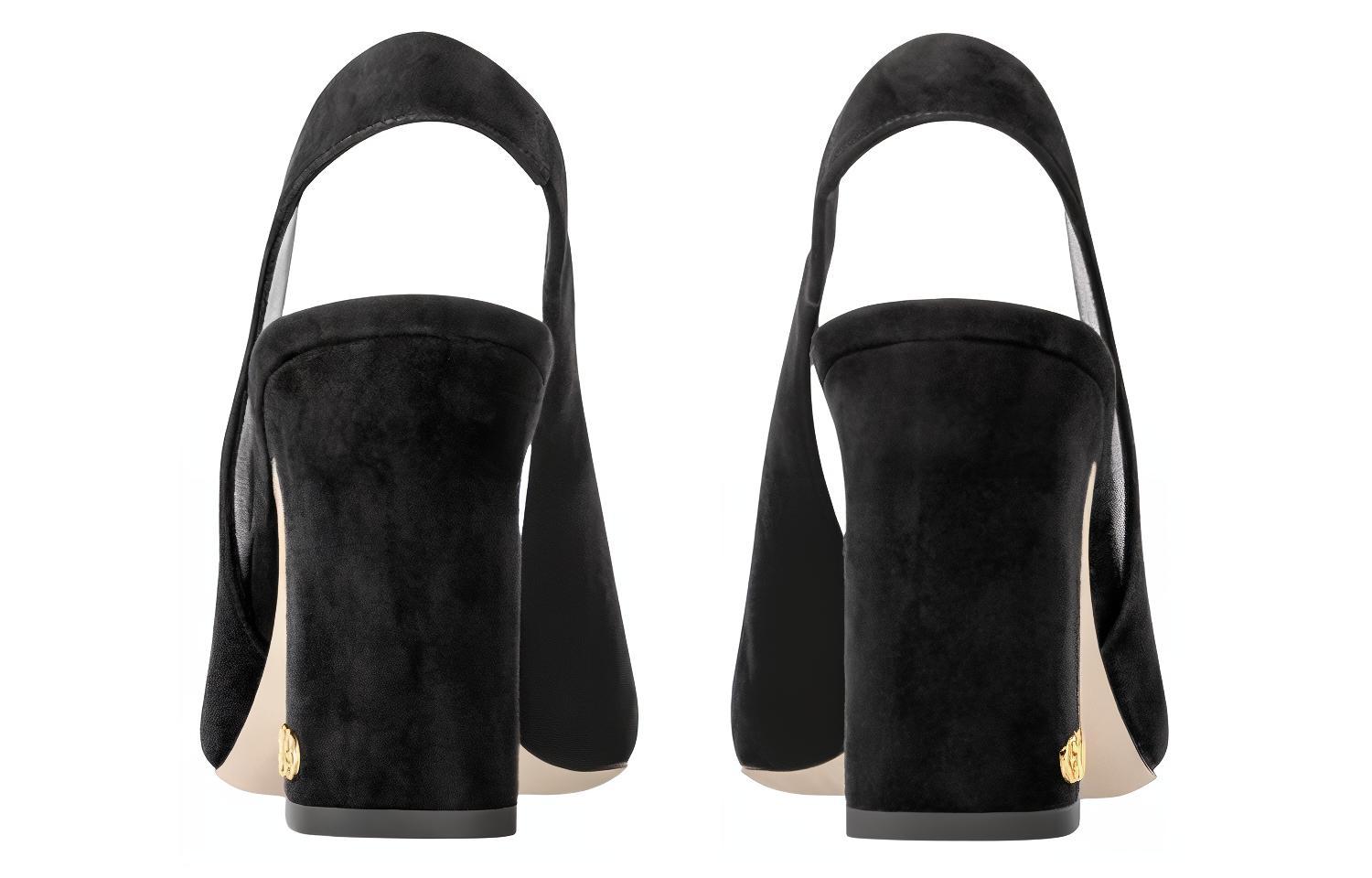 Details for (Women) Louis Vuitton Leather Pointed Toe Slip-On Chunky Heel 'Black' 1ABGI3