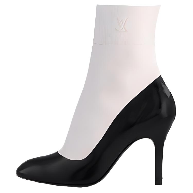 (Women) Louis Vuitton Leather Pointed Toe Zip Ankle Boot 'Black' 1AC9AR