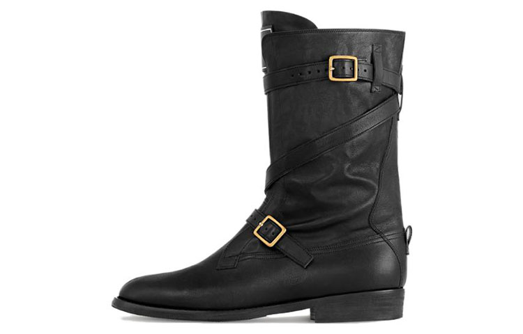 (Women) Louis Vuitton Leather Round-Toe Flat Heel Ankle Boots 'Black' 1ACKQO