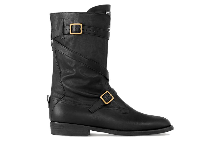 Order (W) Boot Ankle Tumit Rata Kulit Louis Vuitton 'Hitam' 1ACKQO