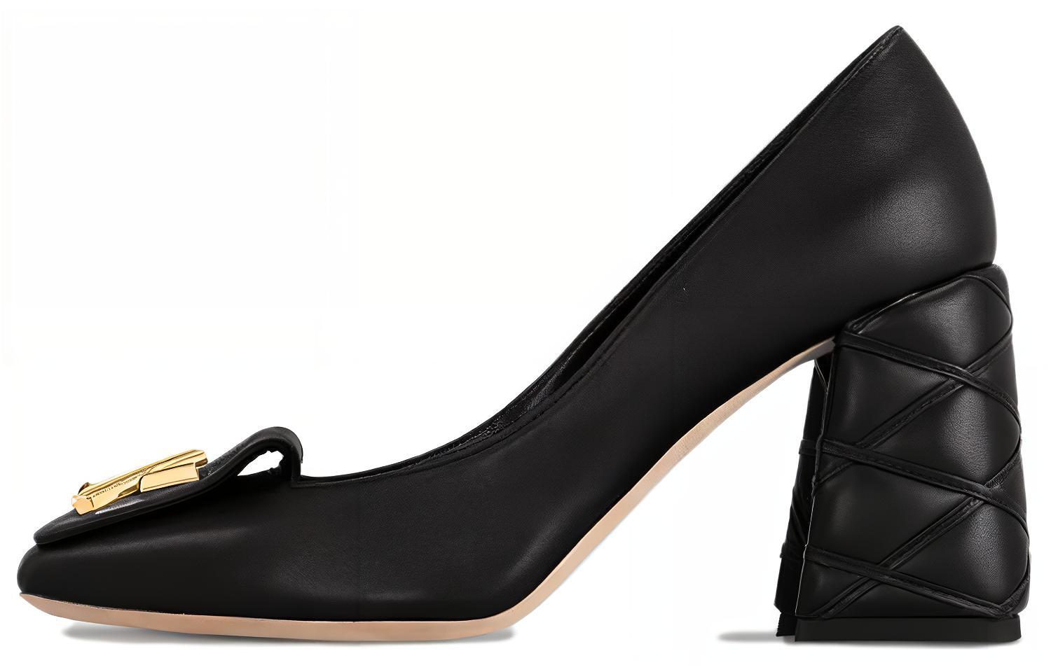 (Women) Louis Vuitton Leather Round-Toe Slip-On 'Block Heel' 8.5cm 1ACJJS