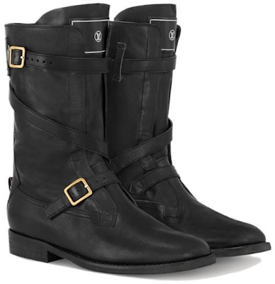 (W) Louis Vuitton Sepatu Boot Hitam Kulit Hak Datar Ankle Toe Bulat 1ACKQO Lookbook (W) Louis Vuitton Sepatu Boot Hitam Kulit Hak Datar Ankle Toe Bulat 1ACKQO