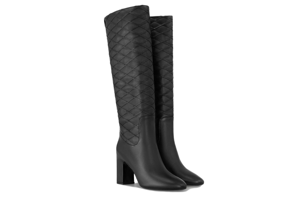 Lookbook 路易威登 皮革 圓頭套筒粗跟 高筒靴 8.5厘米 女款 黑色