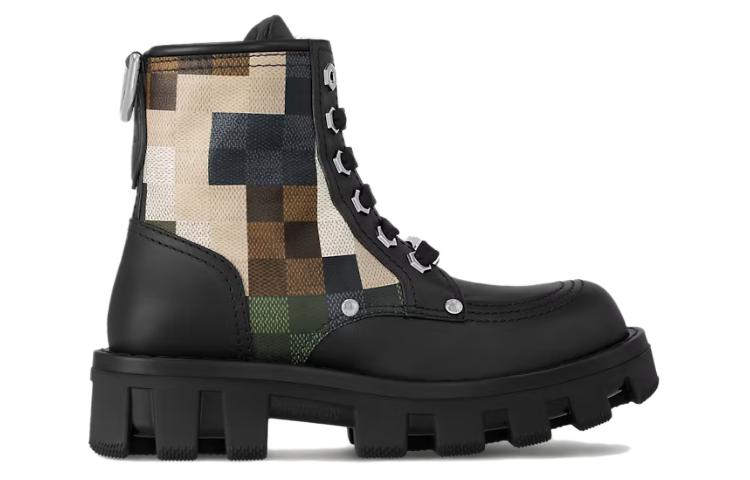 Order (Women) Louis Vuitton Leather Round Toe Lace-Up Chunky Sole Short Boot 'Black Martin' 1ACNF0