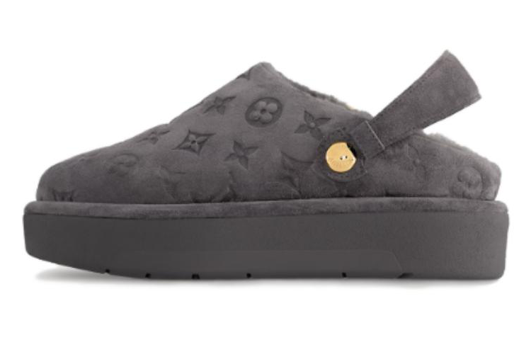 (Women) Louis Vuitton Leather Round Toe Platform Slip-On 'Grey' 1ACHX7