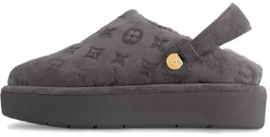 (Women) Louis Vuitton Leather Round Toe Platform Slip-On 'Grey' 1ACHX7 (Women) Louis Vuitton Leather Round Toe Platform Slip-On 'Grey' 1ACHX7