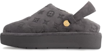 (Women) Louis Vuitton Leather Round Toe Platform Slip-On 'Grey' 1ACHX7 (Women) Louis Vuitton Leather Round Toe Platform Slip-On 'Grey' 1ACHX7