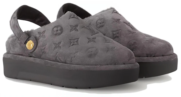 (W) Louis Vuitton Sepatu Kulit Slip-On Platform 'Abu-Abu' 1ACHX7 Lookbook (W) Louis Vuitton Sepatu Kulit Slip-On Platform 'Abu-Abu' 1ACHX7