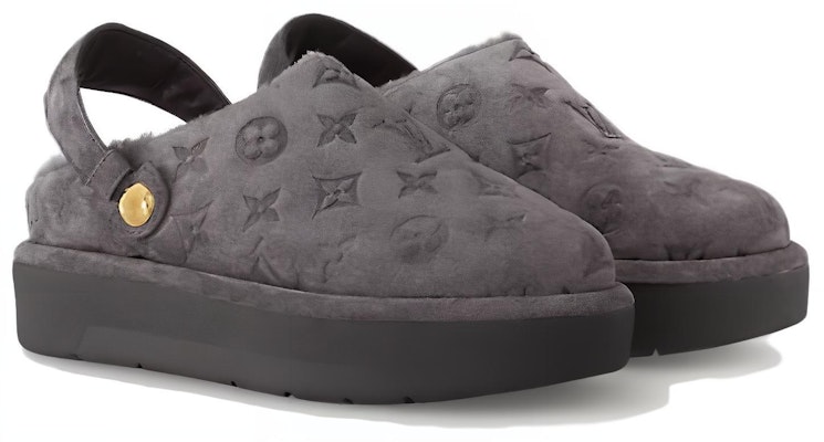 (Women) Louis Vuitton Leather Round Toe Platform Slip-On 'Grey' 1ACHX7 Lookbook (Women) Louis Vuitton Leather Round Toe Platform Slip-On 'Grey' 1ACHX7