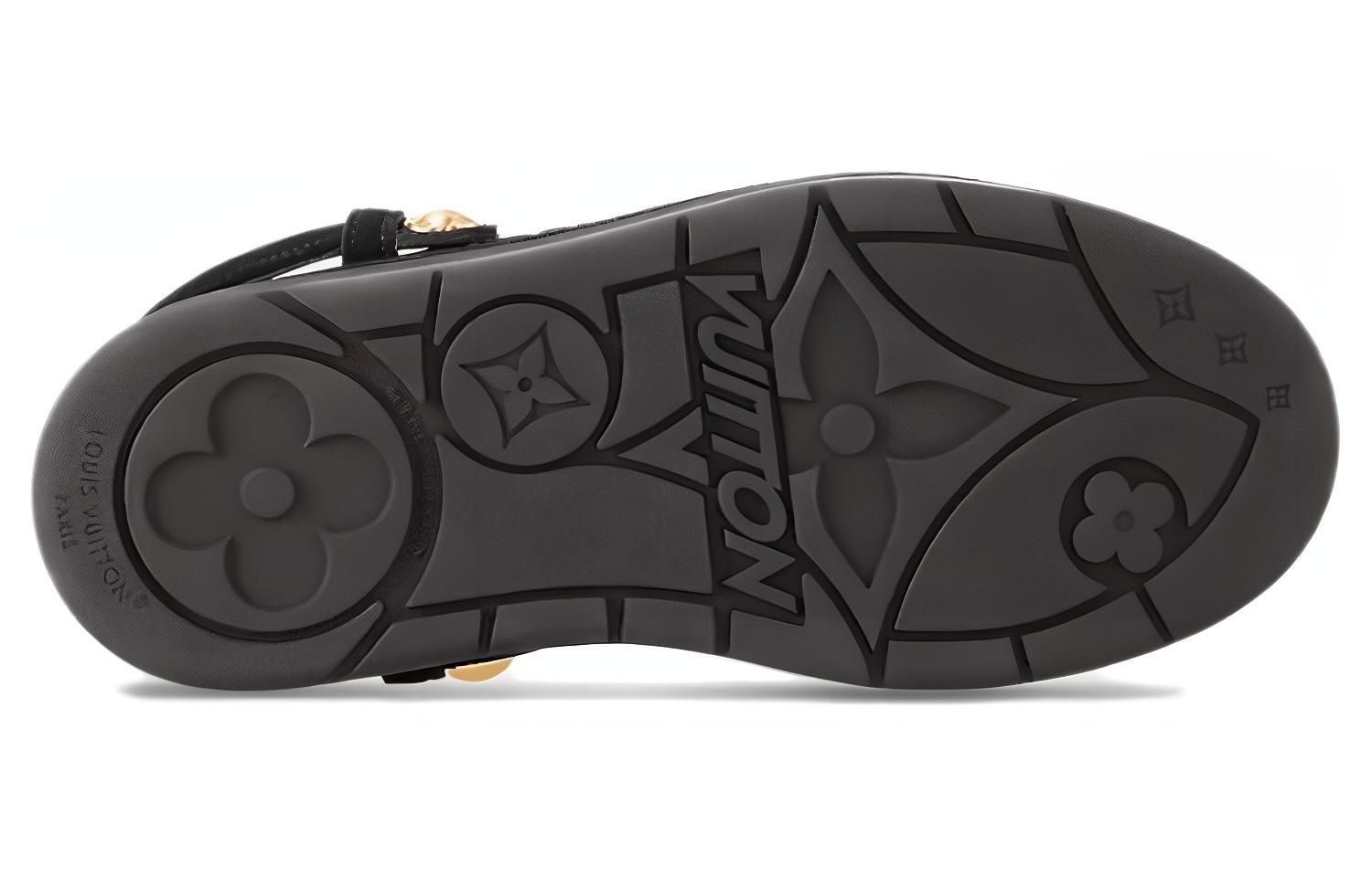 Purchase (W) Louis Vuitton Kulit Slip-On Platform Hitam untuk Pria/Wanita 1ACHVV