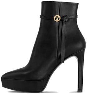 (W) ルイ・ヴィトン 黒 レザーアンクルブーツ 9cmヒール 1ACHEW Buy (W) ルイ・ヴィトン 黒 レザーアンクルブーツ 9cmヒール 1ACHEW