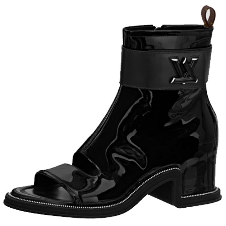 (Women) Louis Vuitton Leather Round Toe Zip Ankle Boot 'Black' 1ABHA1