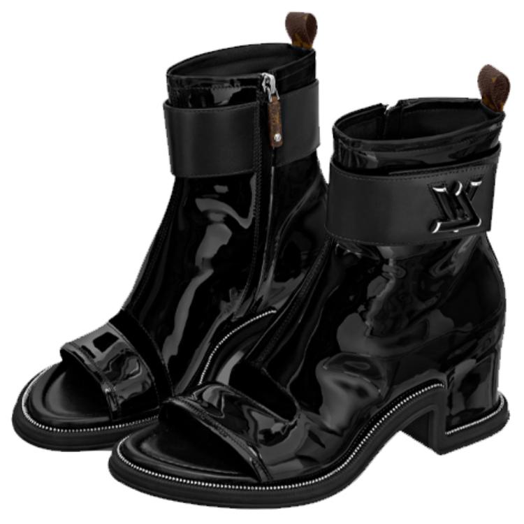 Lookbook (Women) Louis Vuitton Leather Round Toe Zip Ankle Boot 'Black' 1ABHA1