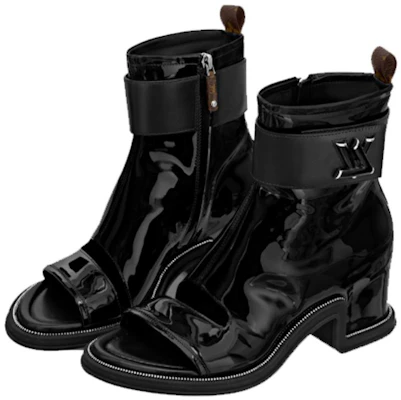 (Women) Louis Vuitton Leather Round Toe Zip Ankle Boot 'Black' 1ABHA1 Lookbook (Women) Louis Vuitton Leather Round Toe Zip Ankle Boot 'Black' 1ABHA1