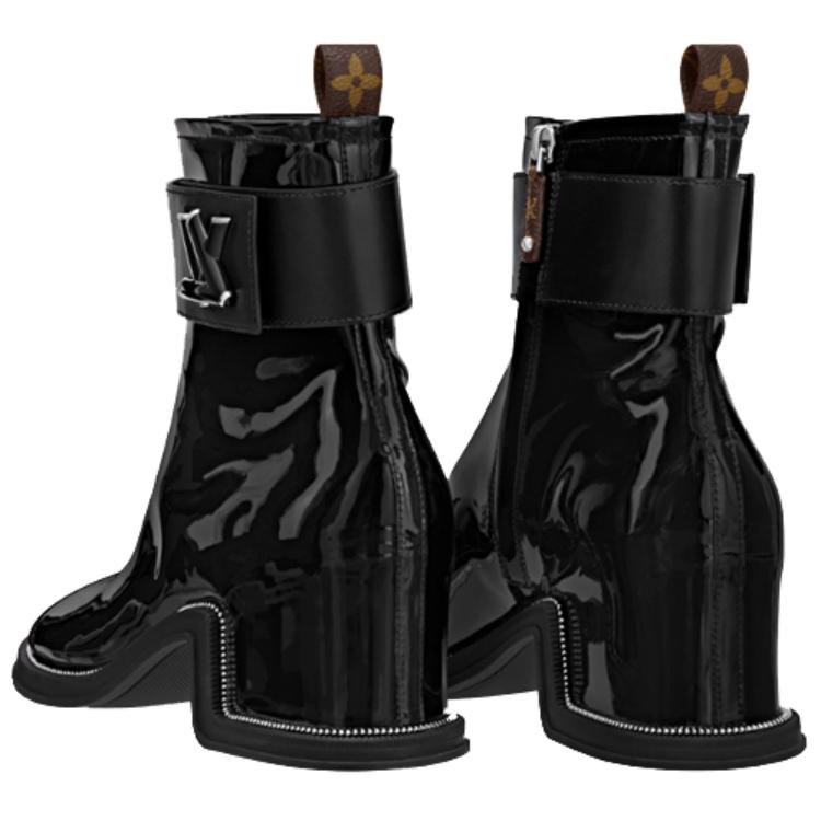 Shop (Women) Louis Vuitton Leather Round Toe Zip Ankle Boot 'Black' 1ABHA1