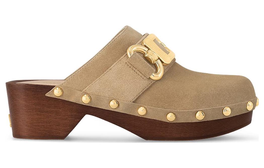 Order (W) Louis Vuitton Lederpantoletten ''Brauner Komfort'' 1AC9IO