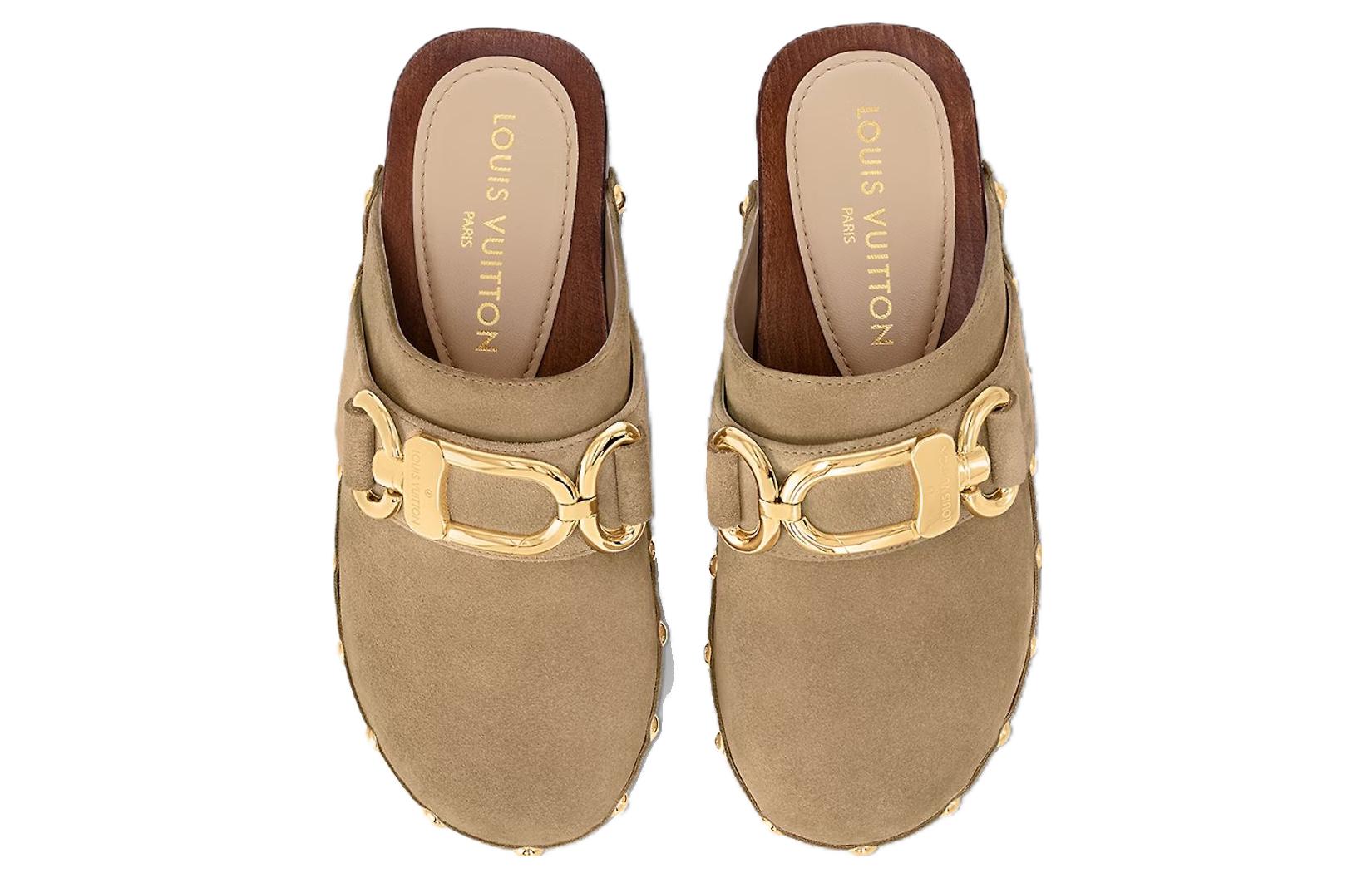 Shop (W) Louis Vuitton Lederpantoletten ''Brauner Komfort'' 1AC9IO