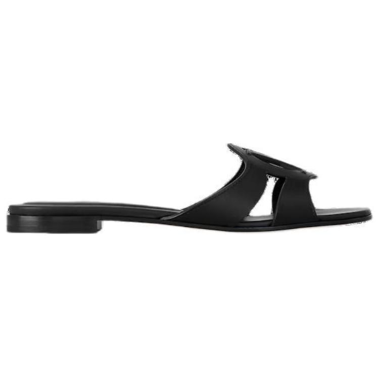 Order (W) Louis Vuitton Sandal Kulit 'Fashion Flat Hitam' 1ABP09