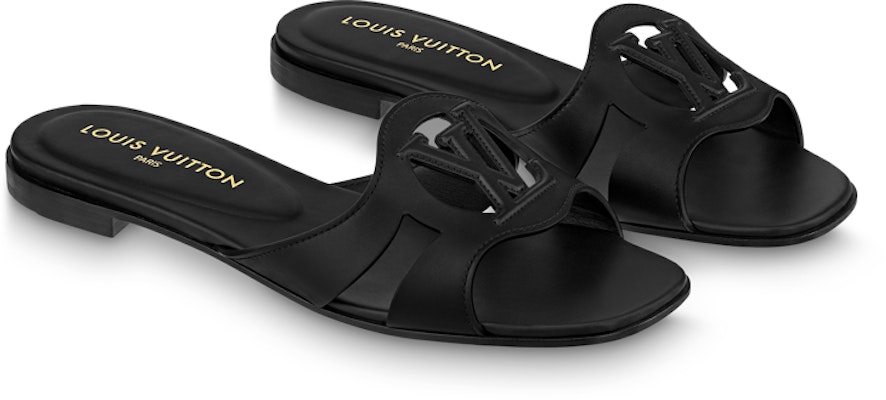(W) Louis Vuitton Sandal Kulit 'Fashion Flat Hitam' 1ABP09 Shop (W) Louis Vuitton Sandal Kulit 'Fashion Flat Hitam' 1ABP09