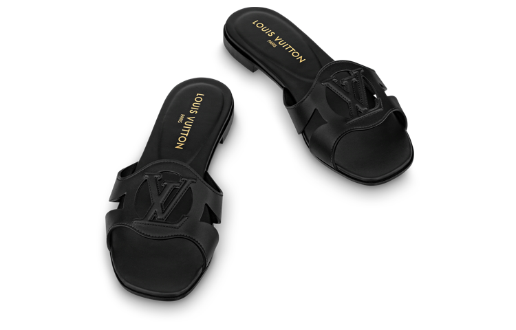 Purchase (W) Louis Vuitton Sandal Kulit 'Fashion Flat Hitam' 1ABP09