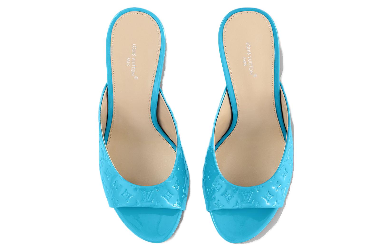 Shop (W) 루이비통 스타일리쉬 에센셜 블루 슬라이드 (Leather) 1ACJ6P