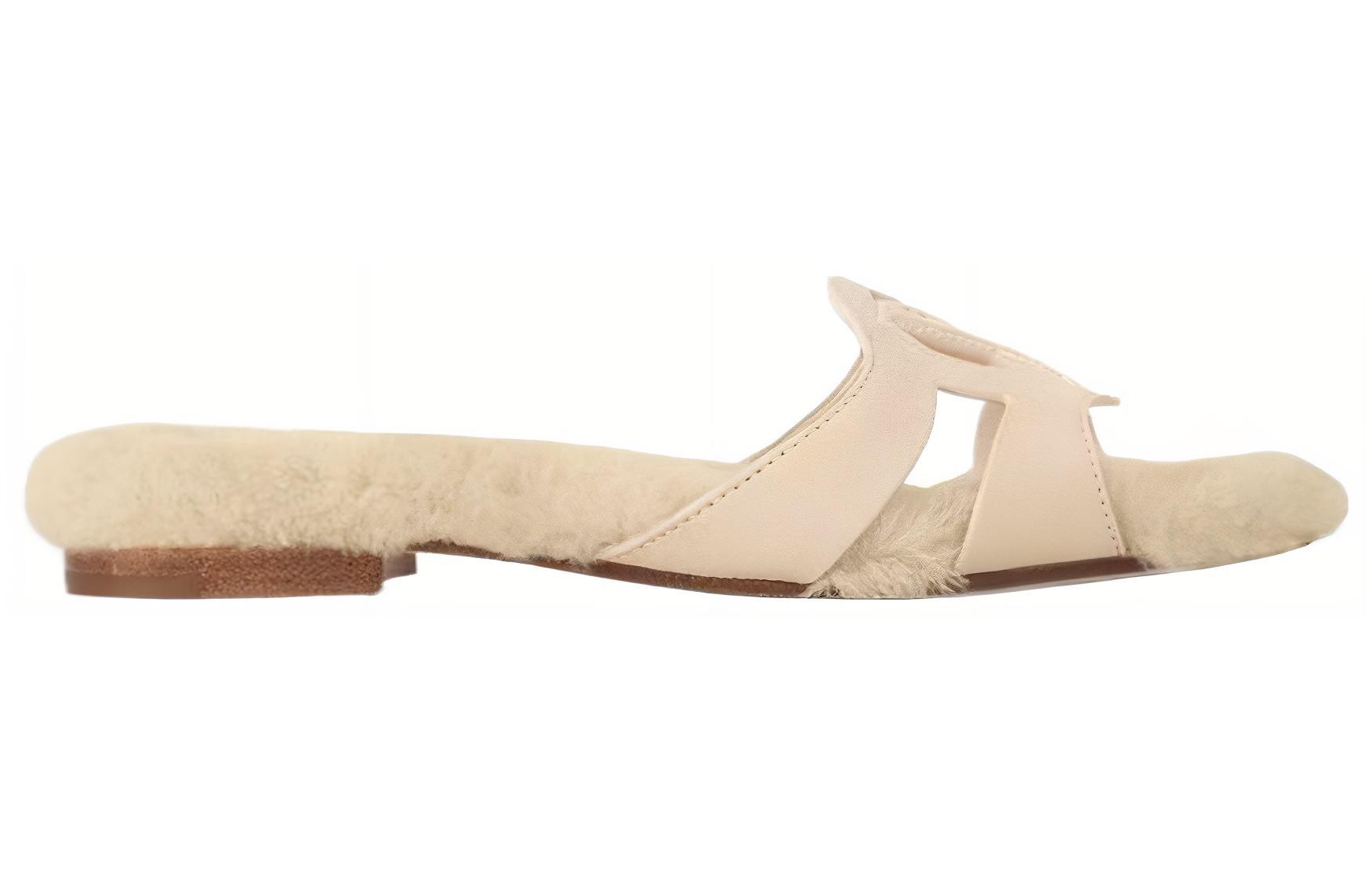 Order (W) Louis Vuitton Leren Slide ''Veelzijdige Mode Beige'' 1AC9LU
