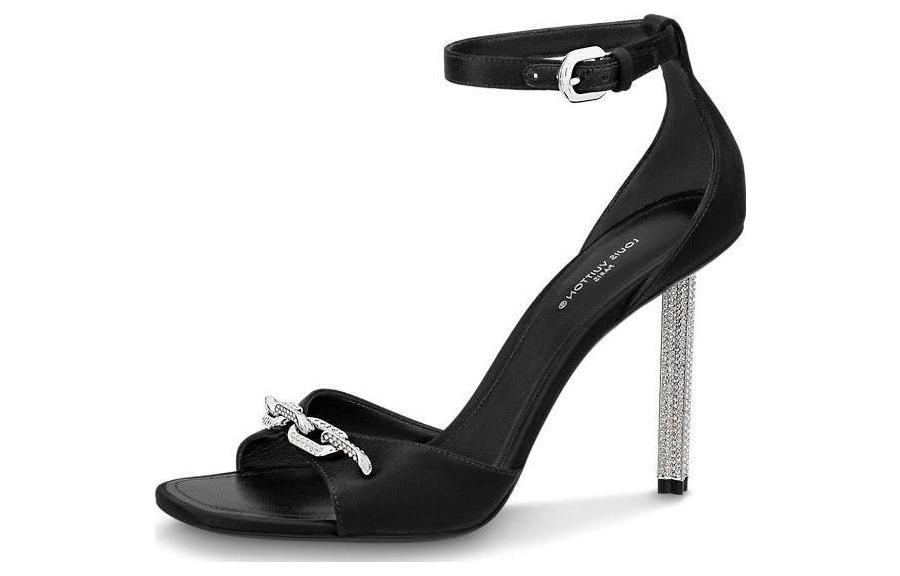 (Women) Louis Vuitton Leather Slide Sandal 'Black' 1ABP4B