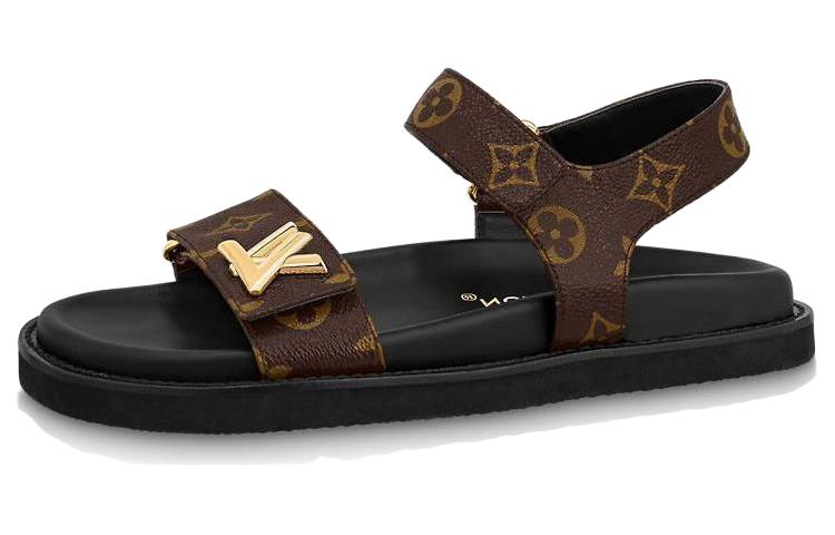 (Women) Louis Vuitton Leather Slide Sandal 'Brown Comfort' 1ABVGY