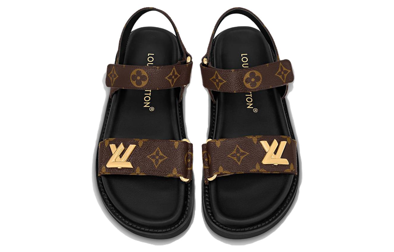 Purchase (W) 路易威登棕色舒适皮革拖鞋 1ABVGY