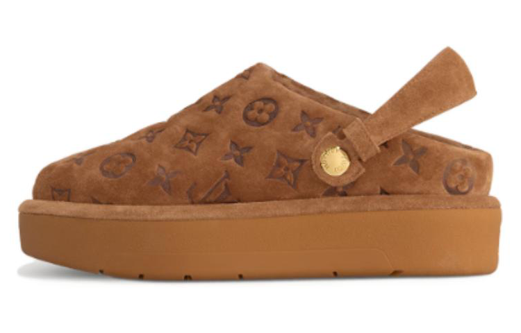 (Women) Louis Vuitton Leather Slip-On Platform 'Brown' 1ACHWB