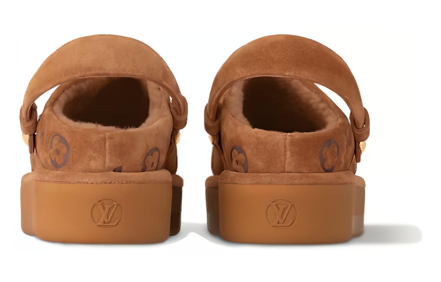 Shop (W) 루이비통 브라운 가죽 슬립온 플랫폼 1ACHWB