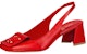 (W) Louis Vuitton Kulit Kasut Slip-On 'Horseshoe Heel' Merah 1ABH75