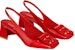 (W) Louis Vuitton Kulit Kasut Slip-On 'Horseshoe Heel' Merah 1ABH75