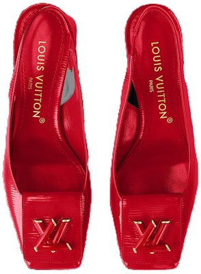 (Women) Louis Vuitton Leather Square Toe Slip-On 'Horseshoe Heel' Red 1ABH75 Shop (Women) Louis Vuitton Leather Square Toe Slip-On 'Horseshoe Heel' Red 1ABH75