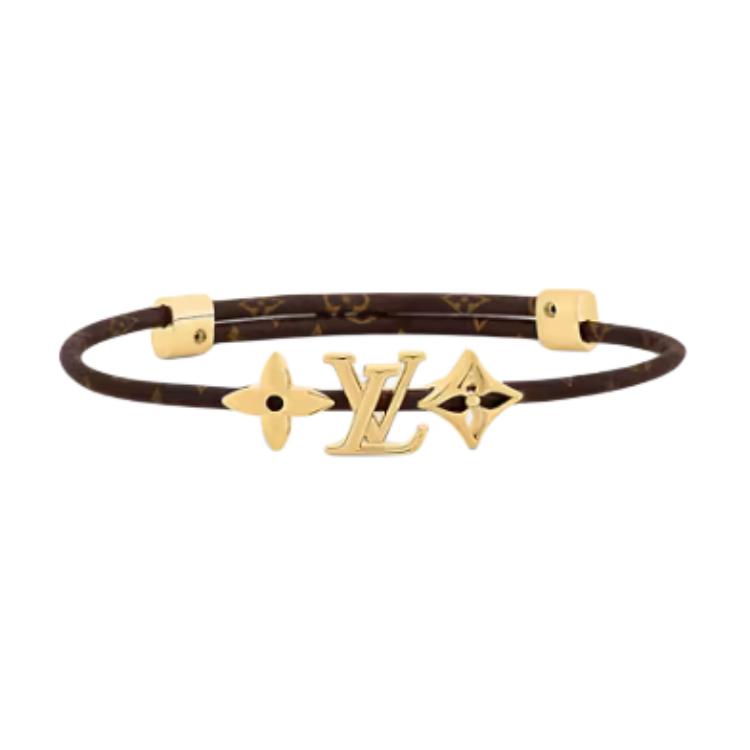Order (W) Louis Vuitton Gelang Kulit Wanita Logo Huruf Coklat/Emas. M8807Z