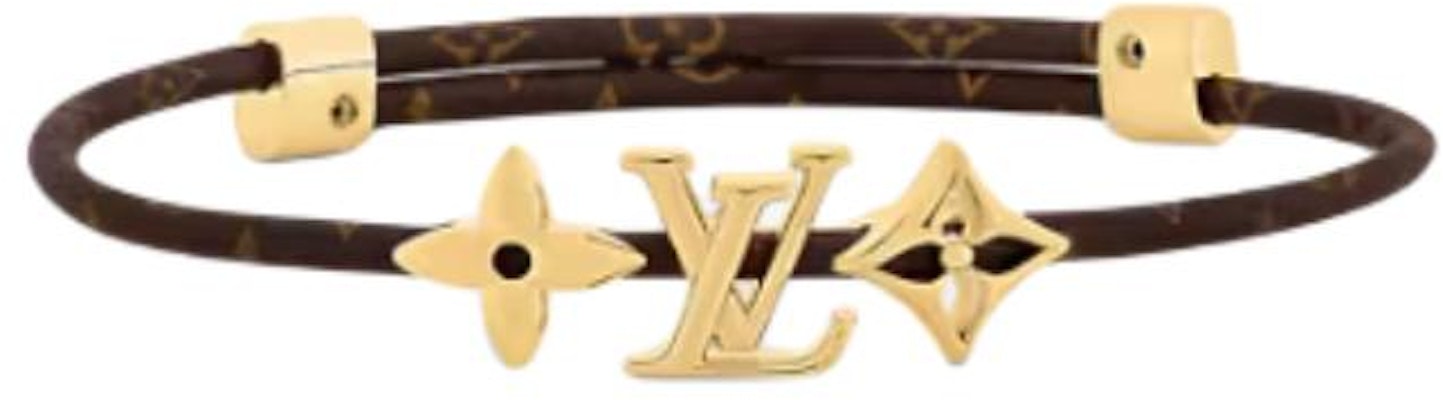 (W) Louis Vuitton Gelang Kulit Wanita Logo Huruf Coklat/Emas. M8807Z Order (W) Louis Vuitton Gelang Kulit Wanita Logo Huruf Coklat/Emas. M8807Z