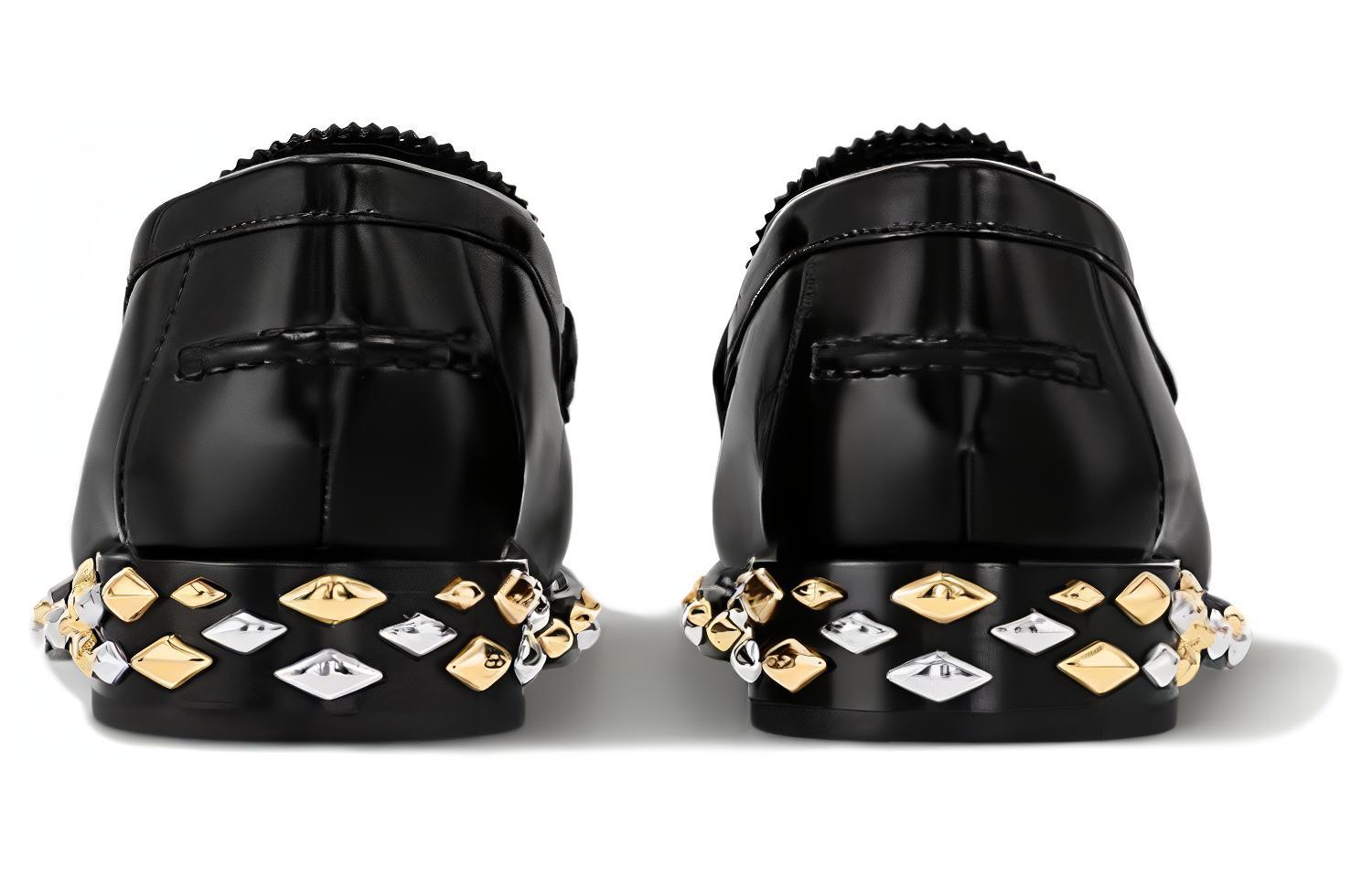 Details for LOUIS VUITTON 小牛皮 圓頭套腳 樂福鞋 2cm 女款 黑色