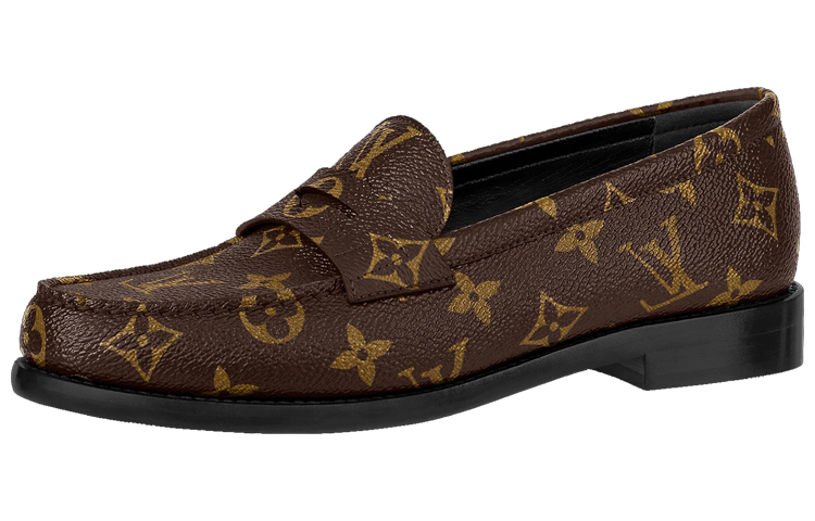 (Women) Louis Vuitton Monogram Leather Logo Loafers 'Brown' 1A8VKZ