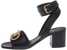 (Women) Louis Vuitton Lock It 'Black Calfskin Chunky Heel Sandal' 1A8FWP (Women) Louis Vuitton Lock It 'Black Calfskin Chunky Heel Sandal' 1A8FWP