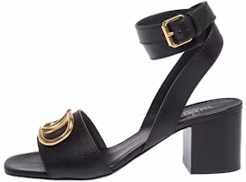 (Women) Louis Vuitton Lock It 'Black Calfskin Chunky Heel Sandal' 1A8FWP (Women) Louis Vuitton Lock It 'Black Calfskin Chunky Heel Sandal' 1A8FWP