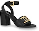Lookbook (W) Louis Vuitton Lock It ''Schwarze Kalbsleder Chunky Heel Sandale'' 1A8FWP